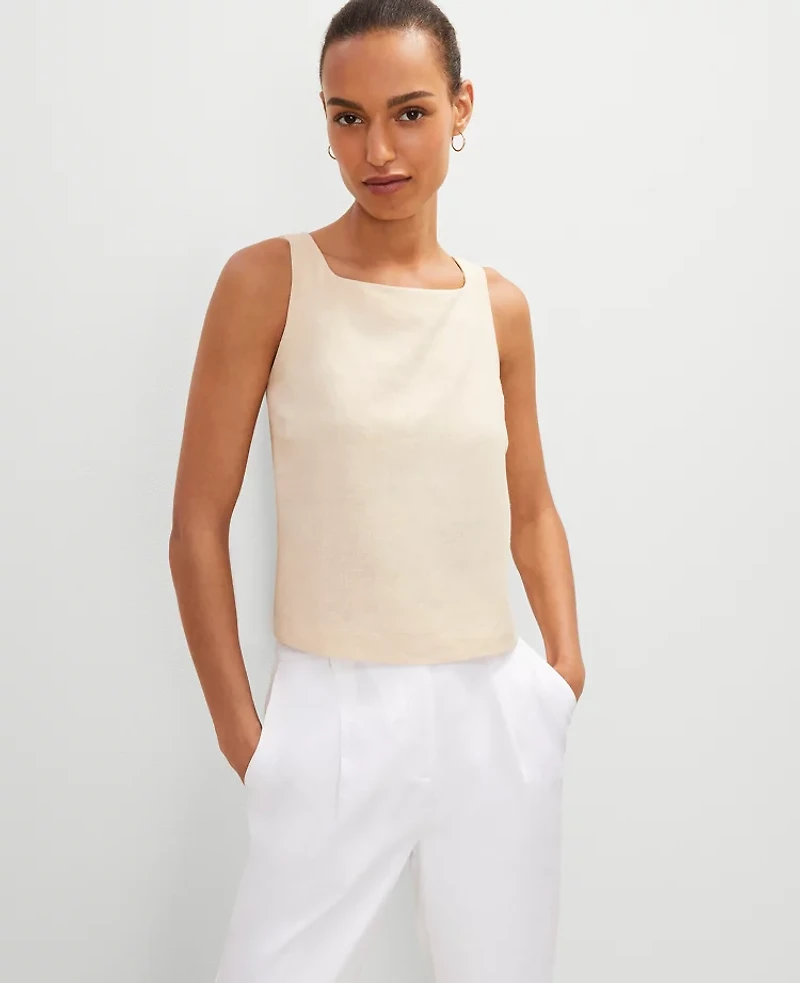 Ann Taylor Linen Blend Tank Top Women's