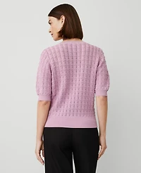 Ann Taylor Wavy Stitch Wedge Sweater Size Large Clean Lilac Women's