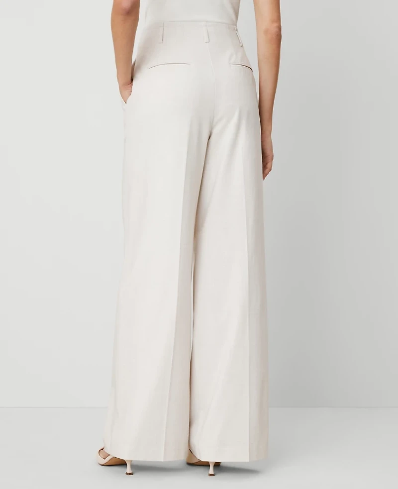 Ann Taylor The Wide-Leg Pant Size 18 Tan Texture Women's