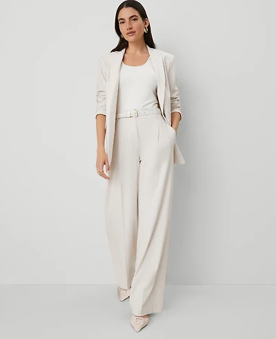 Ann Taylor The Wide-Leg Pant Size 18 Tan Texture Women's