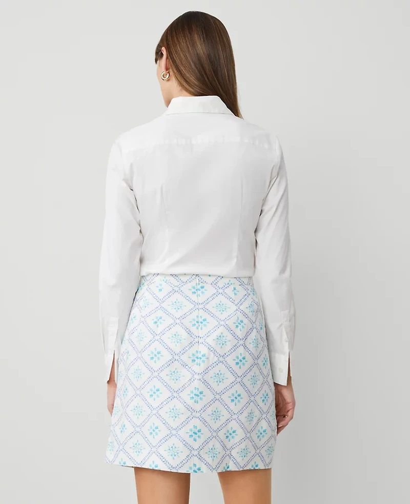 Ann Taylor Tiled Linen Blend Sarong Skirt Sea Isle Women's
