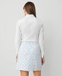 Ann Taylor Tiled Linen Blend Sarong Skirt Sea Isle Women's