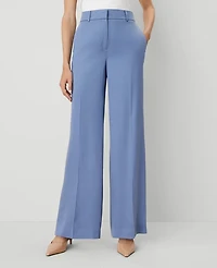 Ann Taylor The Perfect Wide-Leg Pant — Curvy Fit Colony Blue Women's
