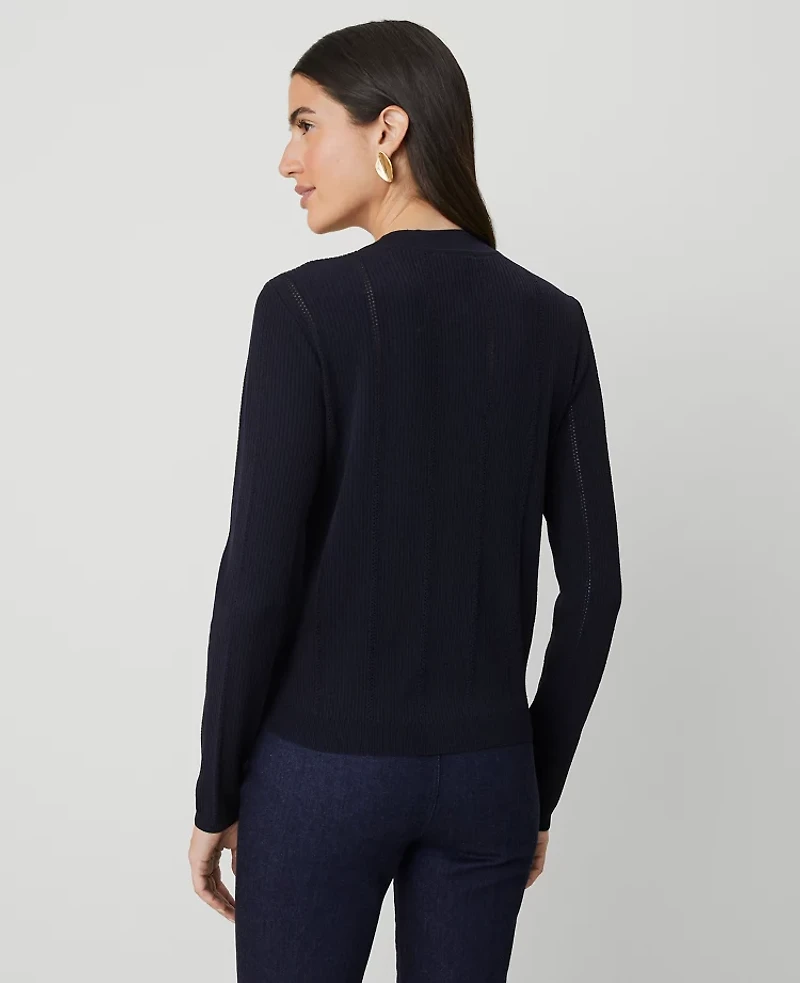 Ann Taylor Stitch Cardigan Night Sky Women's