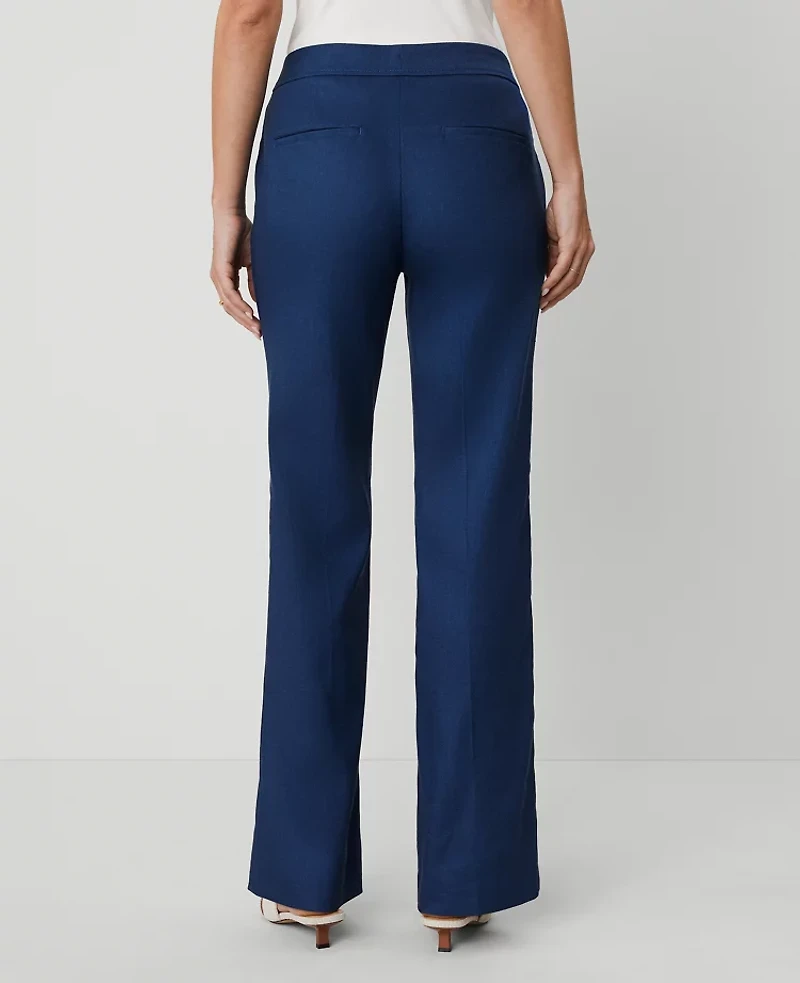 Ann Taylor The Patch Pocket Boot Pant Linen Blend - Curvy Fit Calm Shores Women's