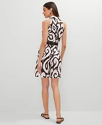Ann Taylor Ikat Belted Romper Black Women's