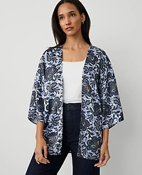 Ann Taylor Floral Kimono Size XS/S Winter White Women's