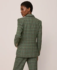 Ann Taylor The Greenwich Blazer Houndstooth Muted Moss Women's
