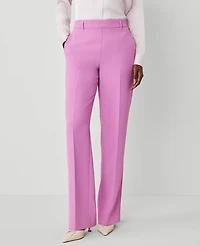 Ann Taylor The Petite Side-Zip Straight Pant Fluid Crepe Orchid Glow Women's