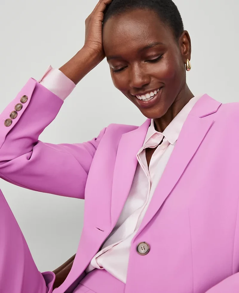 Ann Taylor The Petite Two-Button Blazer Fluid Crepe Orchid Glow Women's