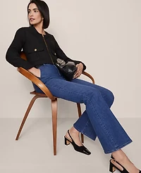 Ann Taylor Tweed Cropped Jacket Black Women's