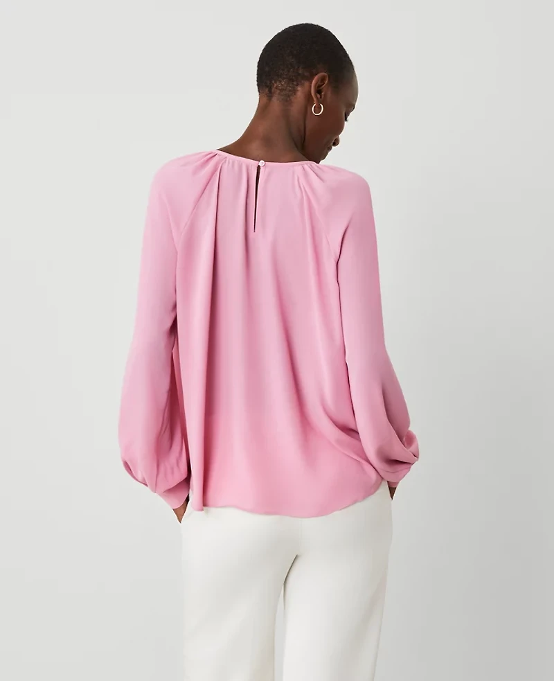 Ann Taylor Petite Shirred Raglan Blouse Women's