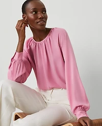 Ann Taylor Petite Shirred Raglan Blouse Women's