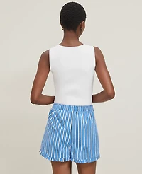 Ann Taylor Ruffled Pajama Shorts Maritime Blue Women's