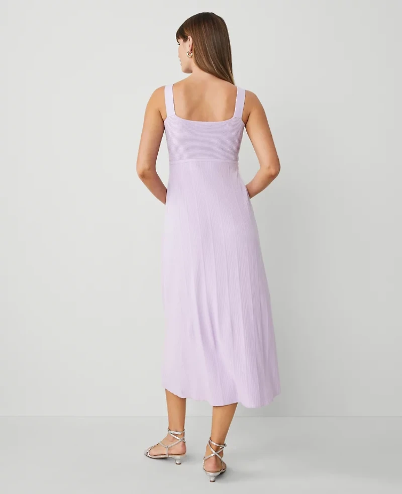 Ann Taylor Petite Ribbed Midi Sweater Dress Size XS Pale Lilac Women's