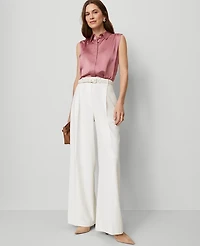 Ann Taylor The Modern Wide-Leg Trouser Pant Winter White Women's