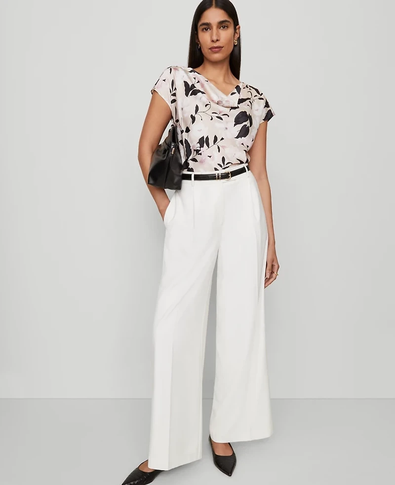 Ann Taylor The Modern Wide-Leg Trouser Pant Winter White Women's