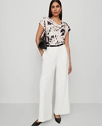 Ann Taylor The Modern Wide-Leg Trouser Pant Winter White Women's