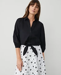 Ann Taylor Petite Tie Waist Blouse Women's