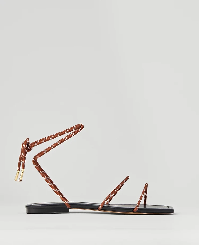 Ann Taylor Weekend Collection Strappy Bungee Cord Sandals Midnight Mahogany Women's