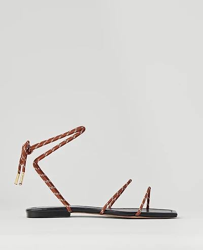 Ann Taylor Weekend Collection Strappy Bungee Cord Sandals Midnight Mahogany Women's