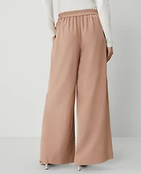 Ann Taylor Studio Collection Silk Palazzo Pant Toffee Tan Women's