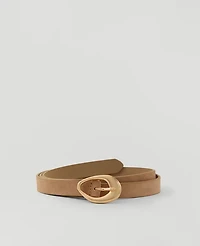 Ann Taylor Suede Textured Buckle Belt Light Sand Women's