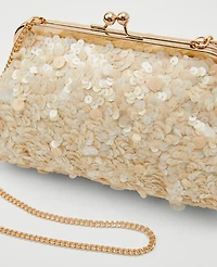 Ann Taylor Studio Collection Sequin Clutch Bag Ivory Women's