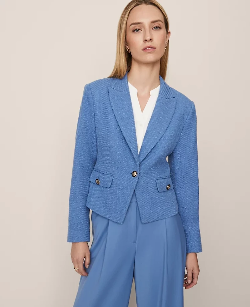 Ann Taylor The Cutaway Blazer Tweed Women's