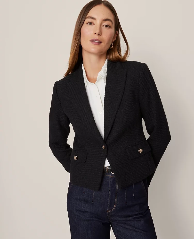 Ann Taylor The Cutaway Blazer Tweed Women's