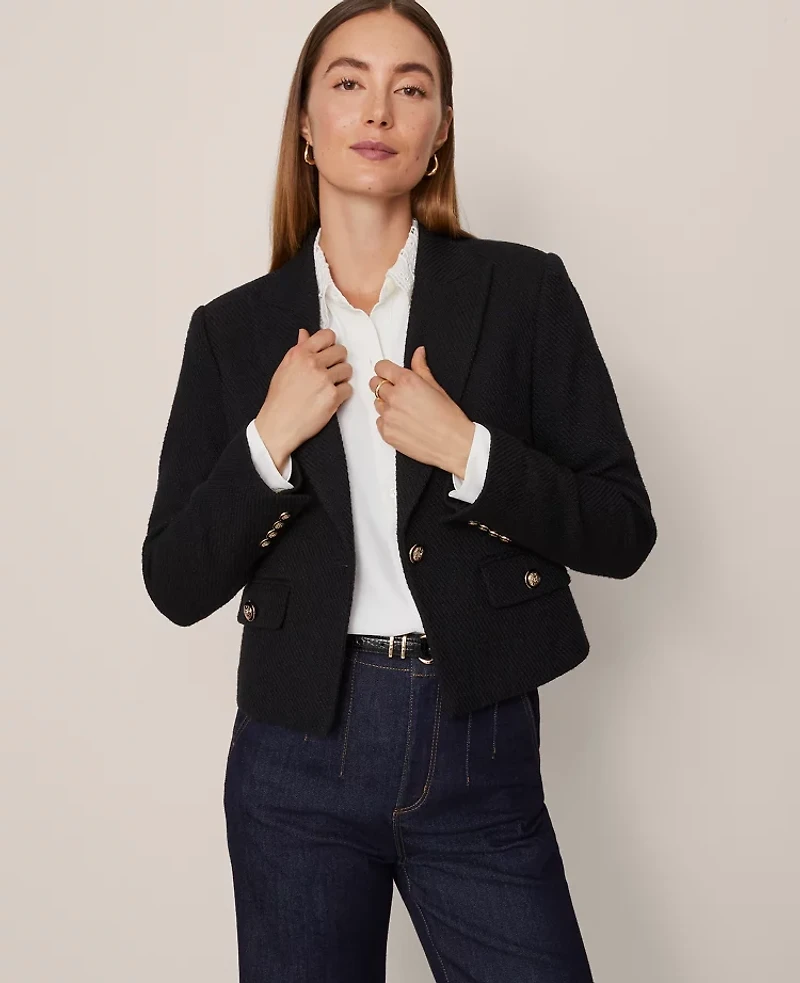 Ann Taylor The Cutaway Blazer Tweed Women's