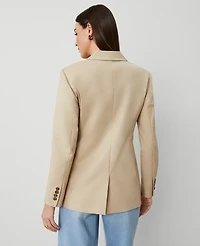 Ann Taylor The Petite Crosby Blazer in Doubleweave Size 2 Toasted Oat Women's