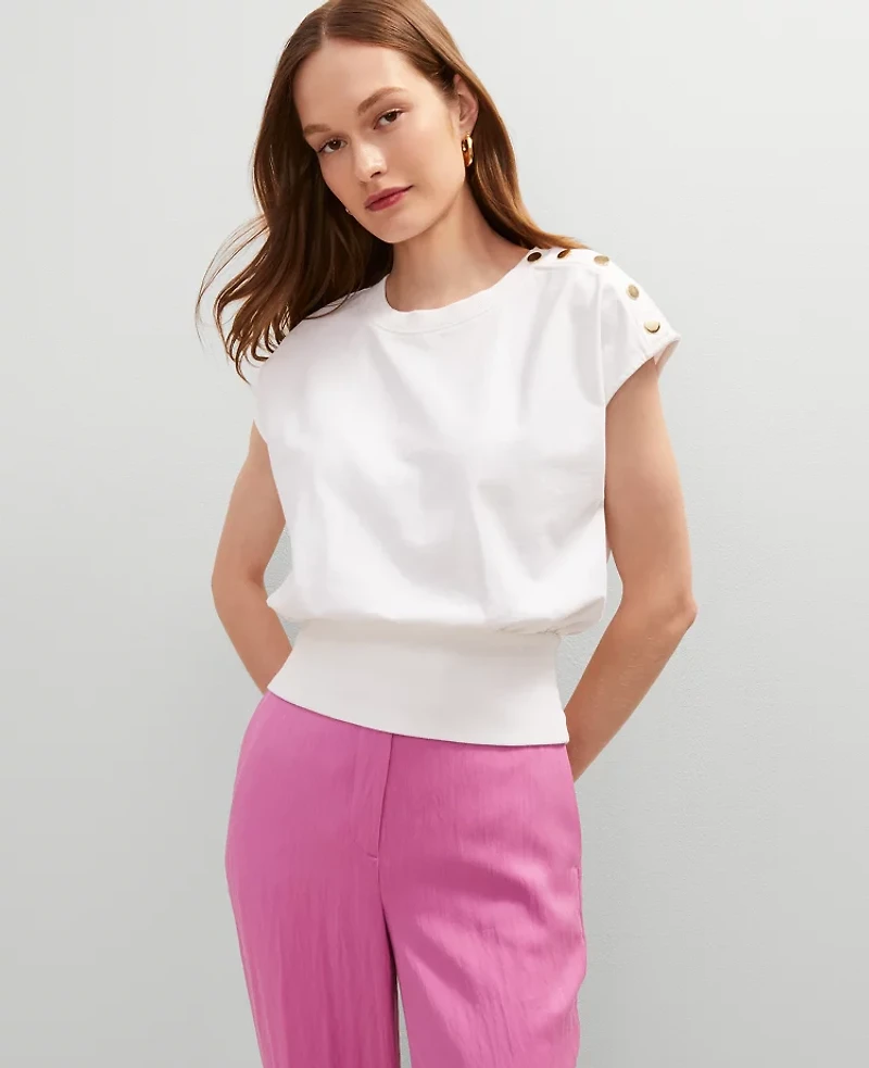 Ann Taylor Shoulder Button Top Women's
