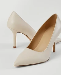 Ann Taylor Mae Leather Pumps Pearl Shadow Women's