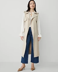 Ann Taylor Petite Sleeveless Trench Coat Toasted Oat Women's