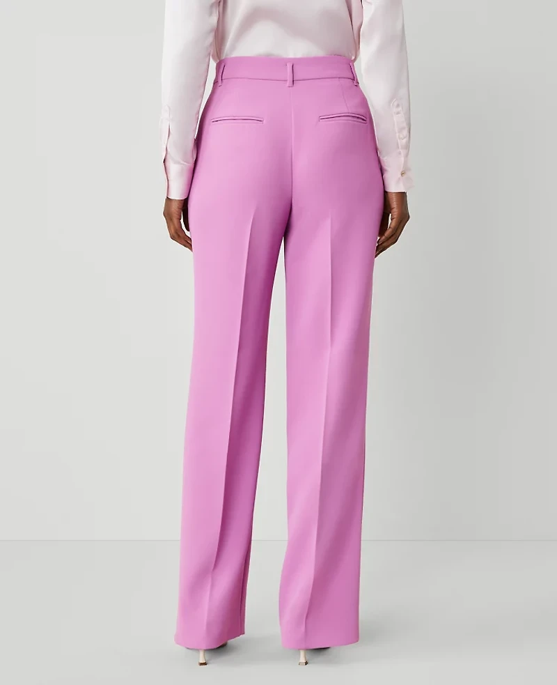 Ann Taylor The Petite Side-Zip Straight Pant Fluid Crepe — Curvy Fit Orchid Glow Women's