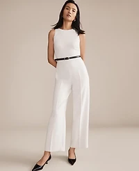 Ann Taylor Belted Halter Jumpsuit Winter White Women's