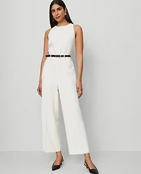 Ann Taylor Belted Halter Jumpsuit Winter White Women's