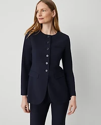 Ann Taylor The Petite Curved Hem Jacket Seasonless Stretch Women's