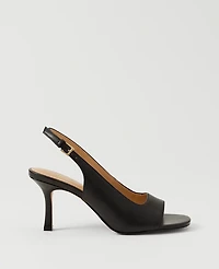 Ann Taylor Leather Square Toe Slingback Sandals Women's