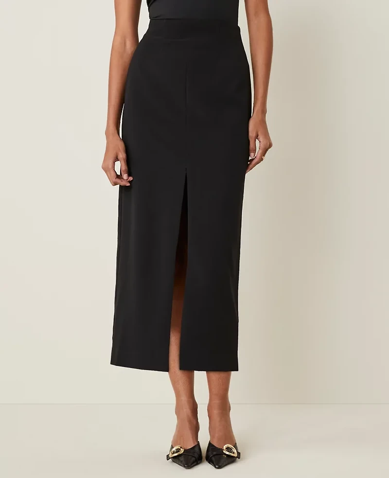 Ann Taylor The Column Maxi Skirt Fluid Crepe Black Women's