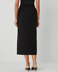 Ann Taylor The Column Maxi Skirt Fluid Crepe Black Women's