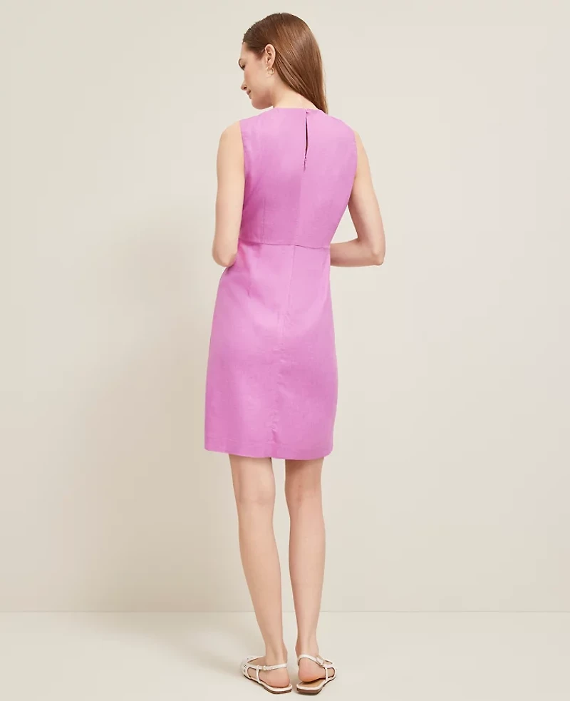Ann Taylor Linen Blend Shift Dress Size 16 Orchid Glow Women's