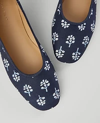Ann Taylor Weekend Collection Floral Ballet Flats Night Sky Women's