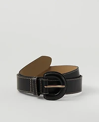 Ann Taylor Leather Wrapped Buckle Belt Size XS/S Black Women's