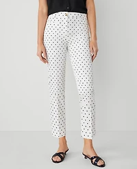 Ann Taylor The Cotton Crop Pant Dot White Women's