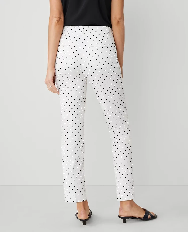 Ann Taylor The Cotton Crop Pant Dot White Women's