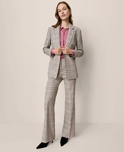 Ann Taylor The Jayne Trouser Pant Plaid Pale Sandalwood Women's