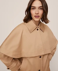 Ann Taylor Removable Cape Trench Coat Cafe Au Lait Women's