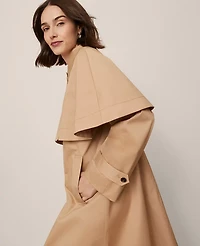 Ann Taylor Removable Cape Trench Coat Cafe Au Lait Women's